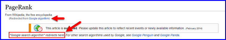 Wikipedia Google Page Rank Page